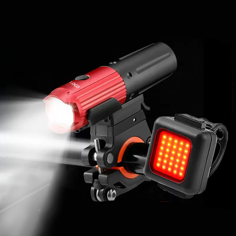 LED Fahrradbeleuchtung Set vorne und hinten als Werbeartikel bedrucken lassen - Fahrradlicht personalisiert