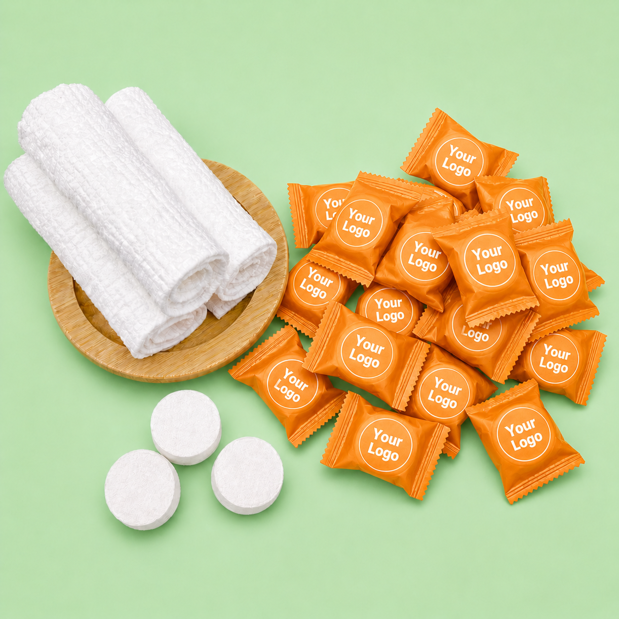 Custom Compressed Towel Tablets with Logo | Personalized Promotional Towels - custom-compressed-towel.com